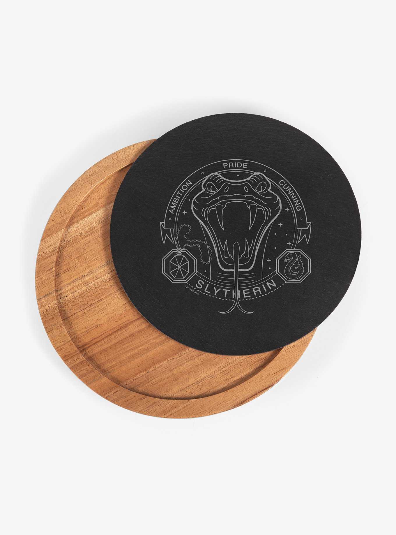 Harry Potter Slytherin Insignia Acacia And Slate Serving Board With Cheese Tools, , hi-res