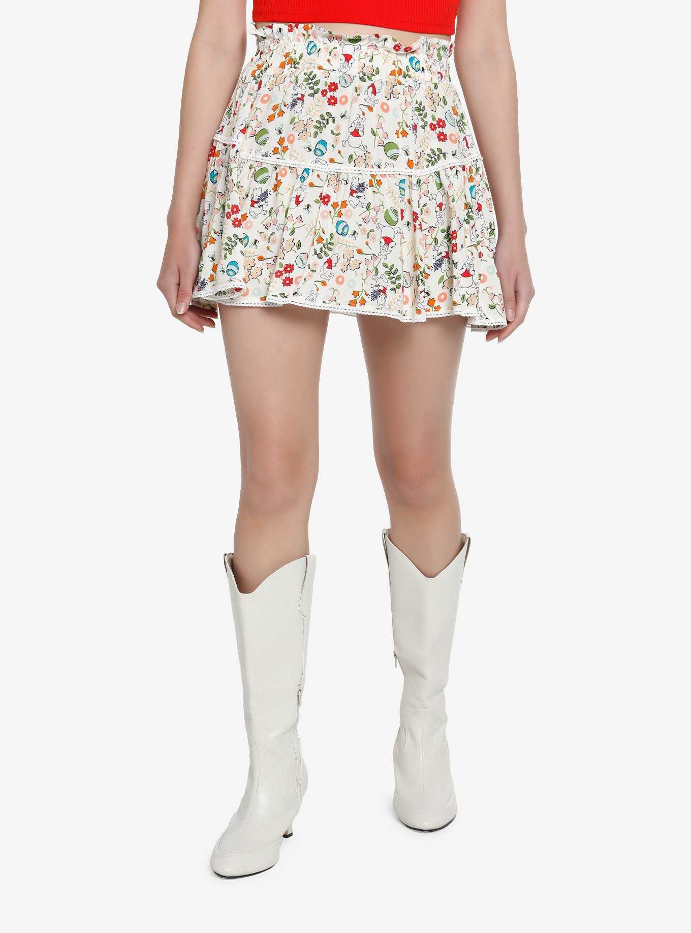 Disney Winnie The Pooh Lace Trim Floral Skort, , hi-res