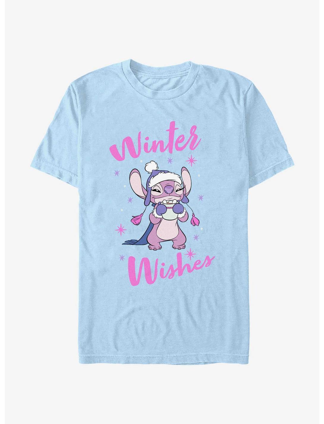 Disney Lilo & Stitch Angel Winter Wishes T-Shirt, LT BLUE, hi-res