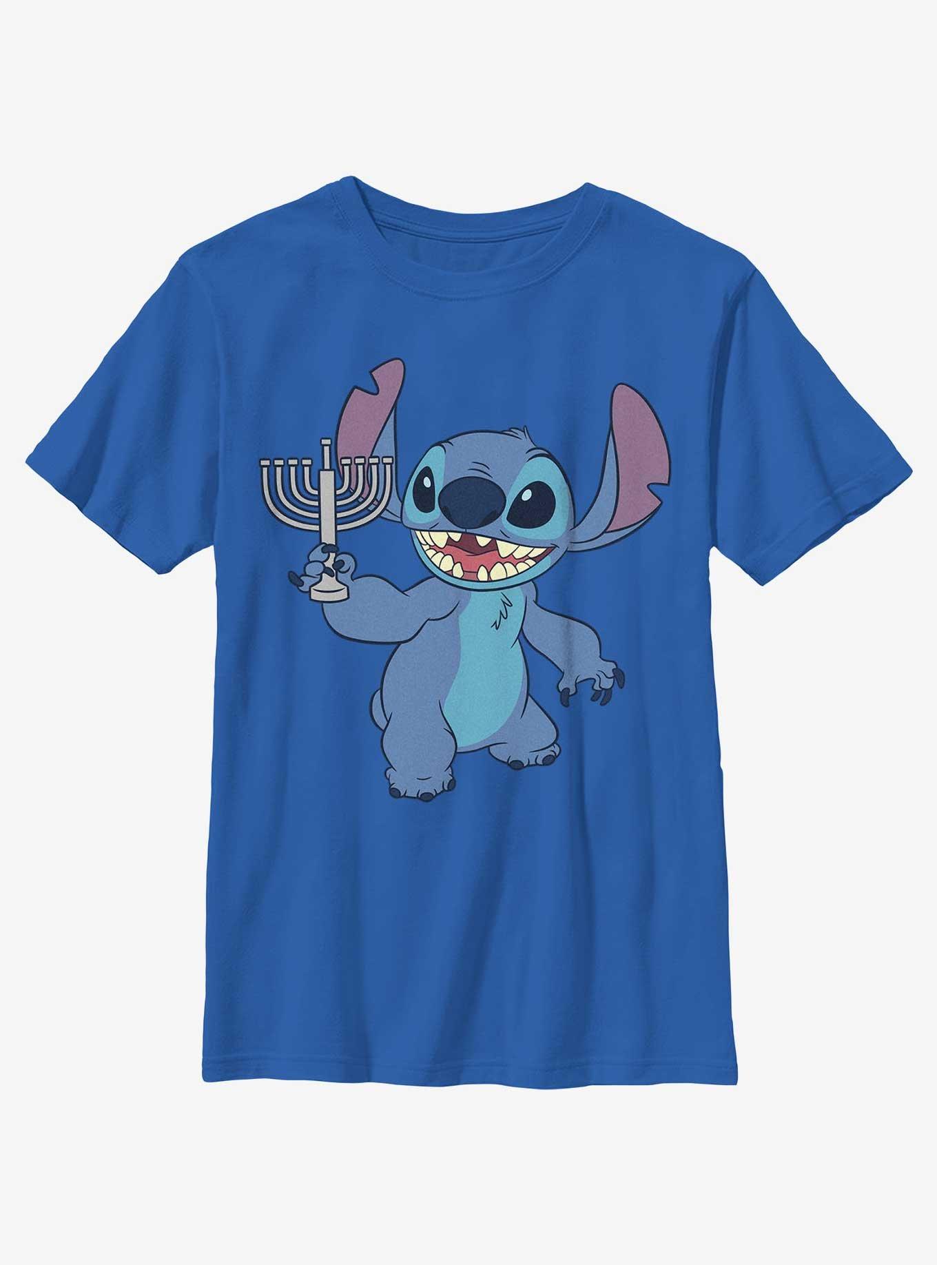 Disney Lilo & Stitch Hanukkah Menorah Youth T-Shirt, , hi-res
