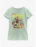Disney Mickey Mouse Bright Christmas Mickey, Goofy, and Donald Youth Girls T-Shirt, MINT, hi-res