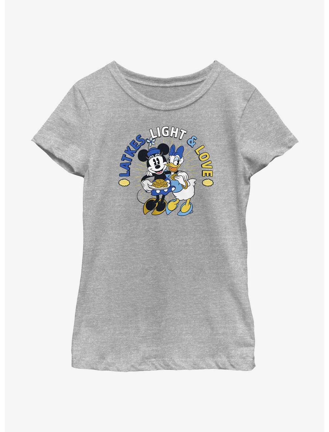 Disney Mickey Mouse Latkes Light & Love Minnie and Daisy Youth Girls T-Shirt, ATH HTR, hi-res
