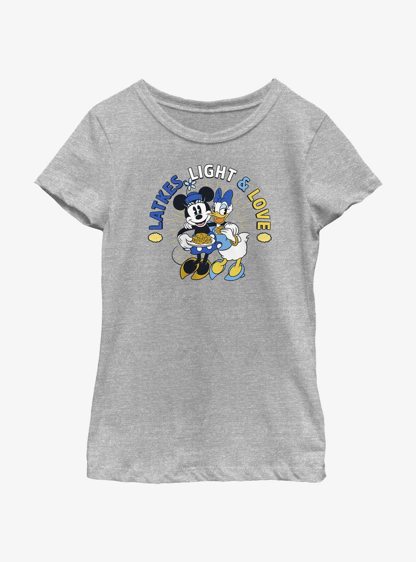 Disney Mickey Mouse Latkes Light & Love Minnie and Daisy Youth Girls T-Shirt, ATH HTR, hi-res