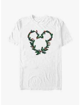 Disney Mickey Mouse Mistletoe Wreath Ears T-Shirt, , hi-res
