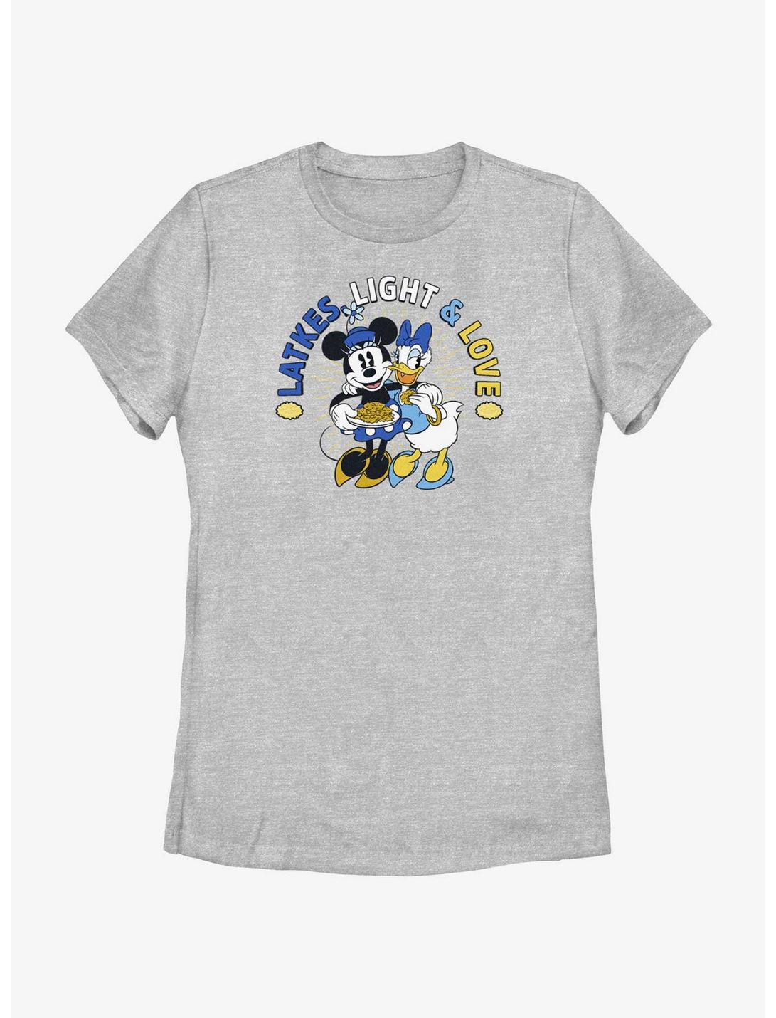 Disney Mickey Mouse Latkes Light & Love Minnie and Daisy Womens T-Shirt, ATH HTR, hi-res