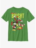 Disney Mickey Mouse Bright Christmas Mickey, Goofy, and Donald Youth Youth T-Shirt, KELLY, hi-res