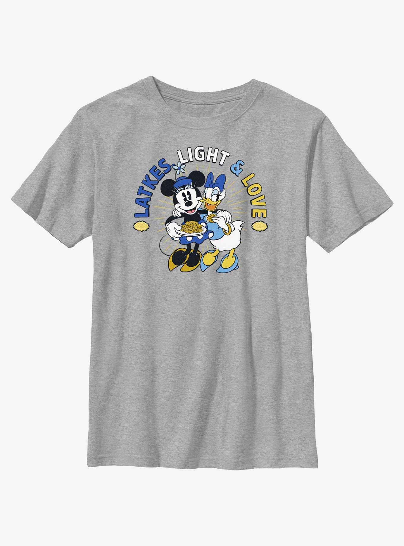 Disney Mickey Mouse Latkes Light & Love Minnie and Daisy Youth T-Shirt, ATH HTR, hi-res