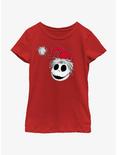 Disney The Nightmare Before Christmas Santa Hat Jack Youth Girls T-Shirt, RED, hi-res