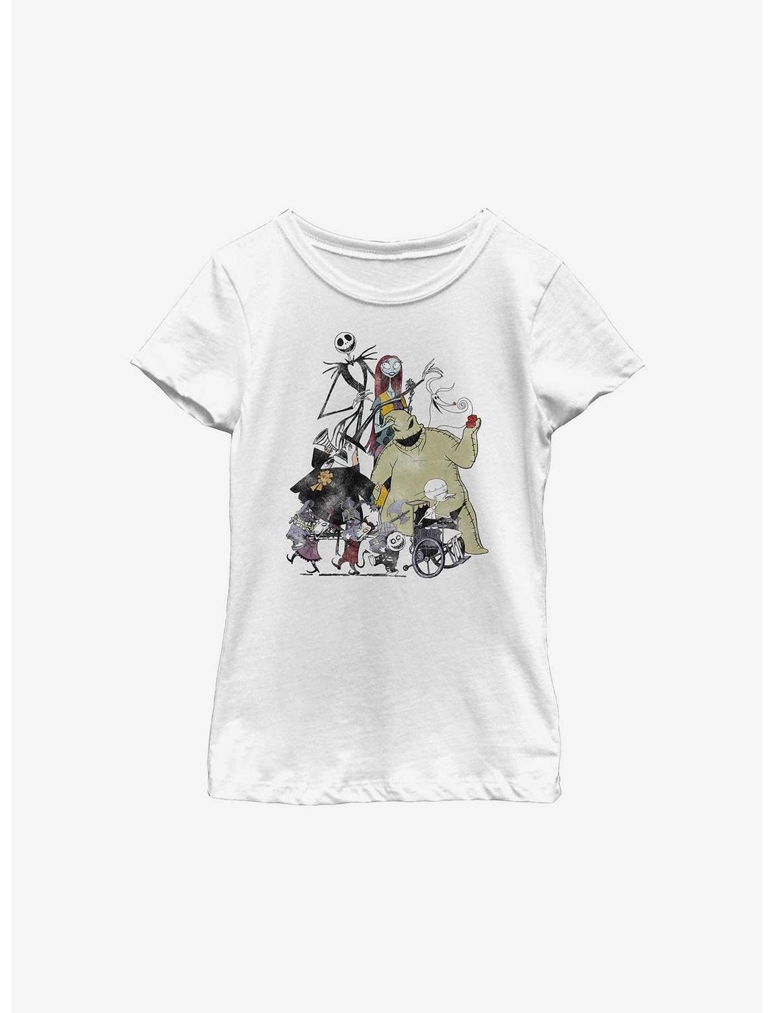 Disney The Nightmare Before Christmas Halloween Town Members Youth Girls T-Shirt, WHITE, hi-res