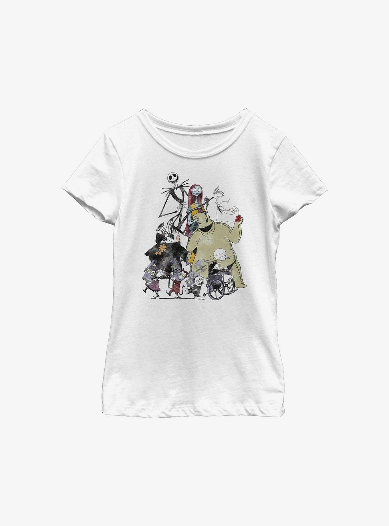 Disney The Nightmare Before Christmas Halloween Town Members Youth Girls T-Shirt, WHITE, hi-res