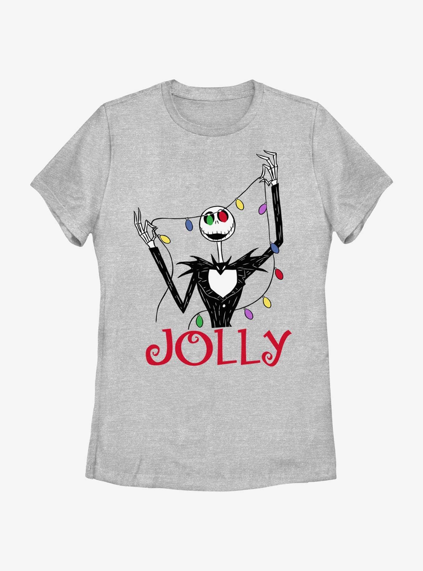 Disney The Nightmare Before Christmas Jack Jolly Lights Womens T-Shirt, ATH HTR, hi-res