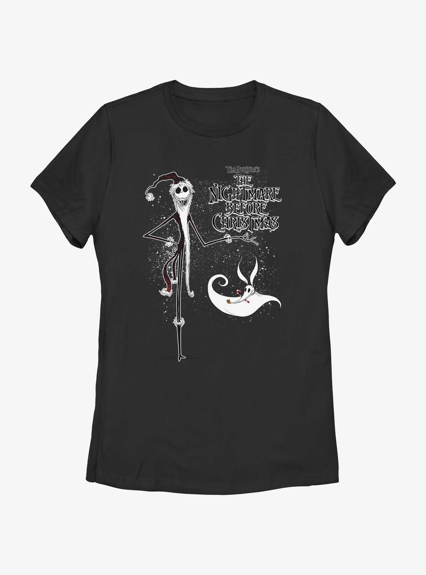 Disney The Nightmare Before Christmas Santa Jack and Zero Womens T-Shirt, BLACK, hi-res