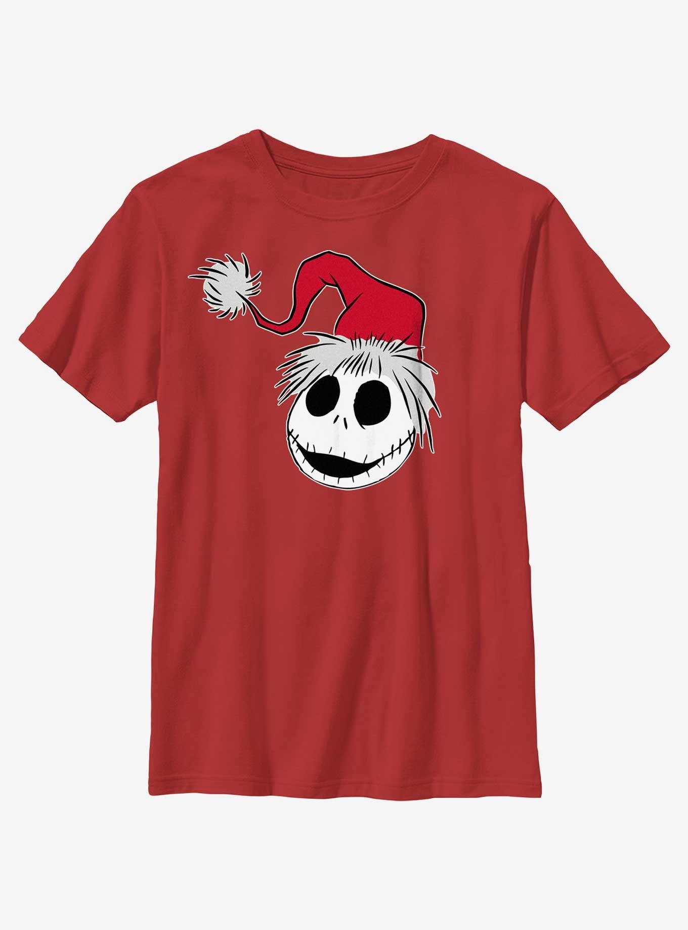 Disney The Nightmare Before Christmas Santa Hat Jack Youth Youth T-Shirt, , hi-res