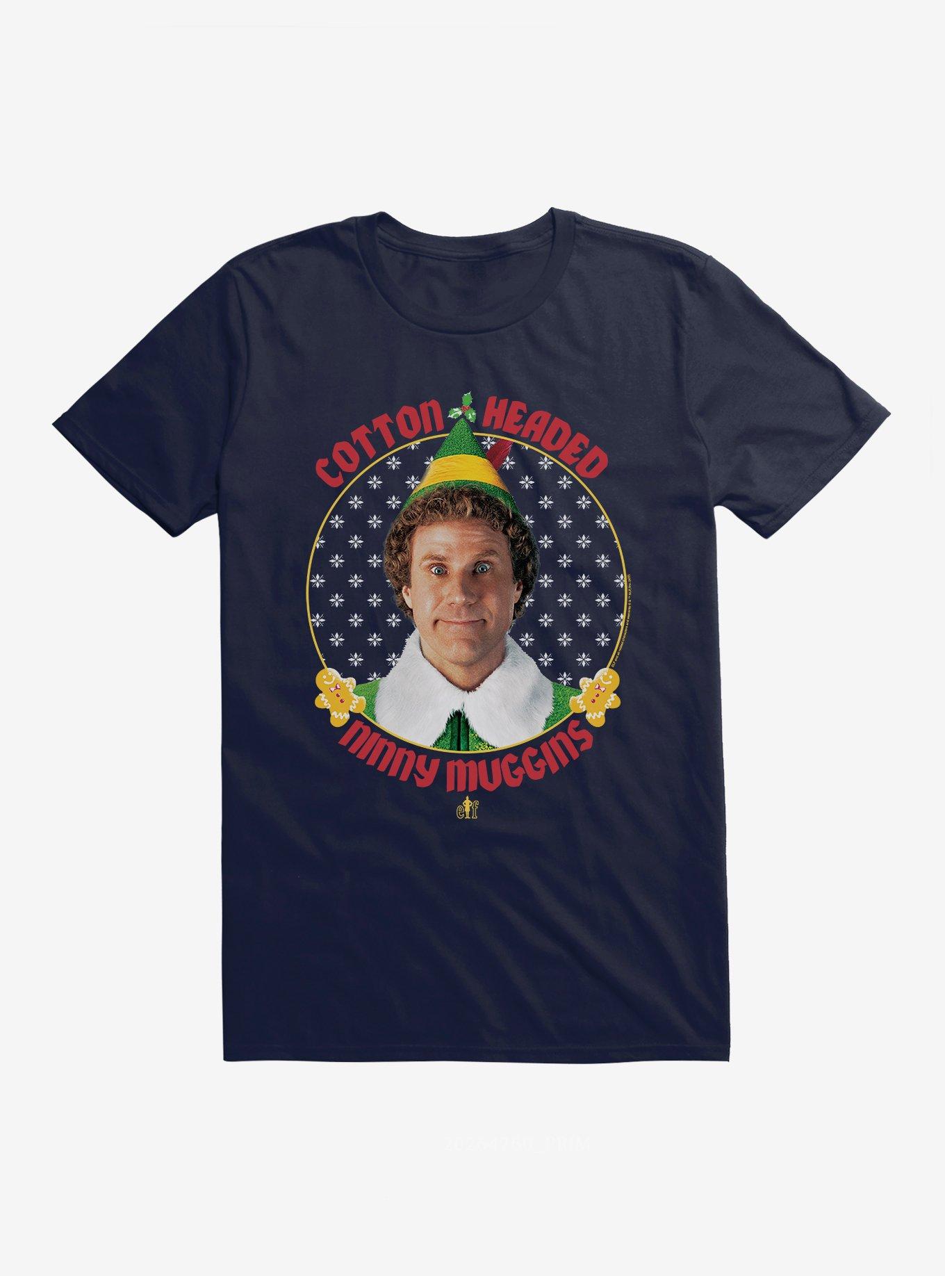 Elf Cotton Headed Ninny Muggins T-Shirt, NAVY, hi-res