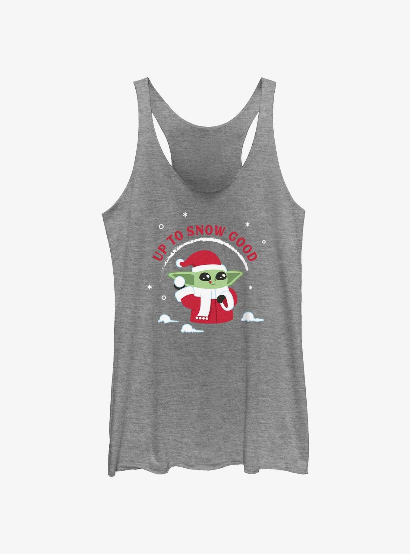 Star Wars The Mandalorian Santa Grogu Up To Snow Good Womens Tank Top, GRAY HTR, hi-res