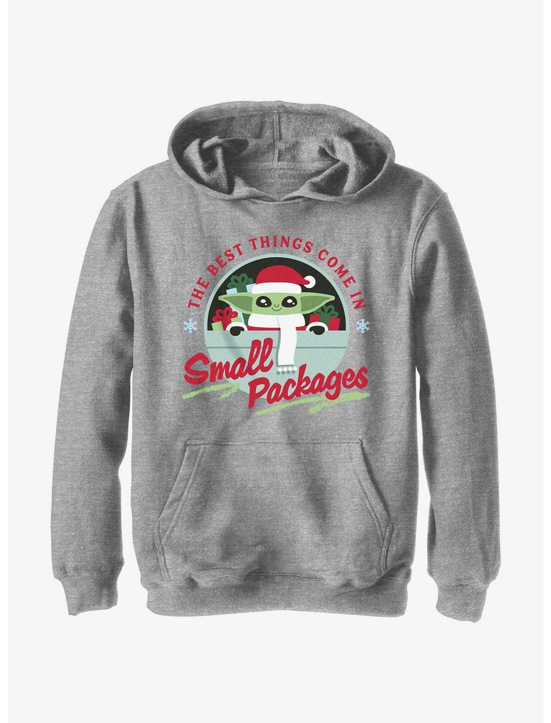 Star Wars The Mandalorian Santa Grogu Small Packages Youth Hoodie, ATH HTR, hi-res