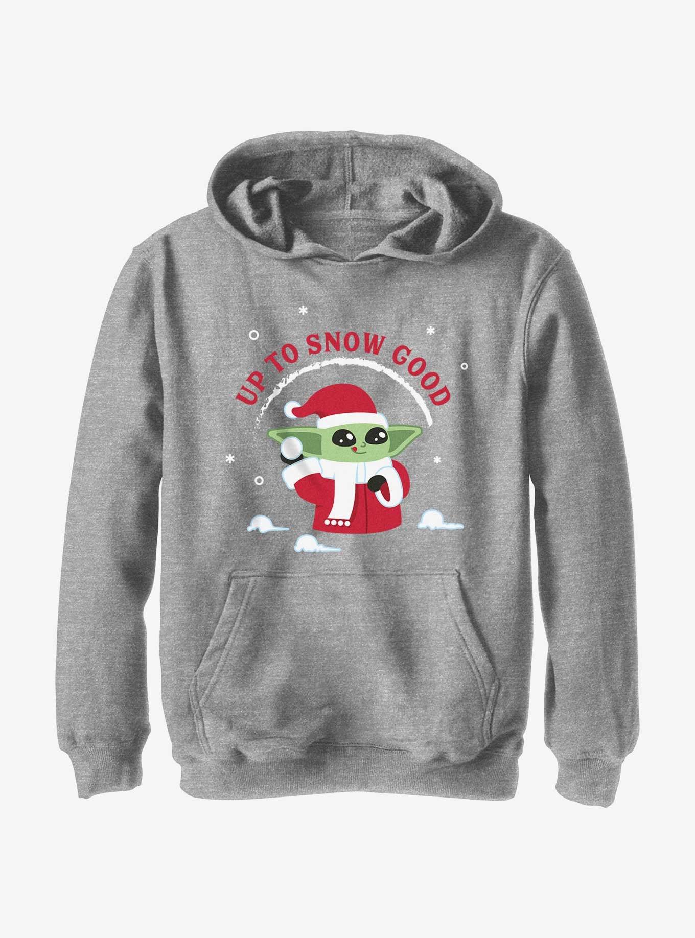 Star Wars The Mandalorian Santa Grogu Up To Snow Good Youth Hoodie, , hi-res