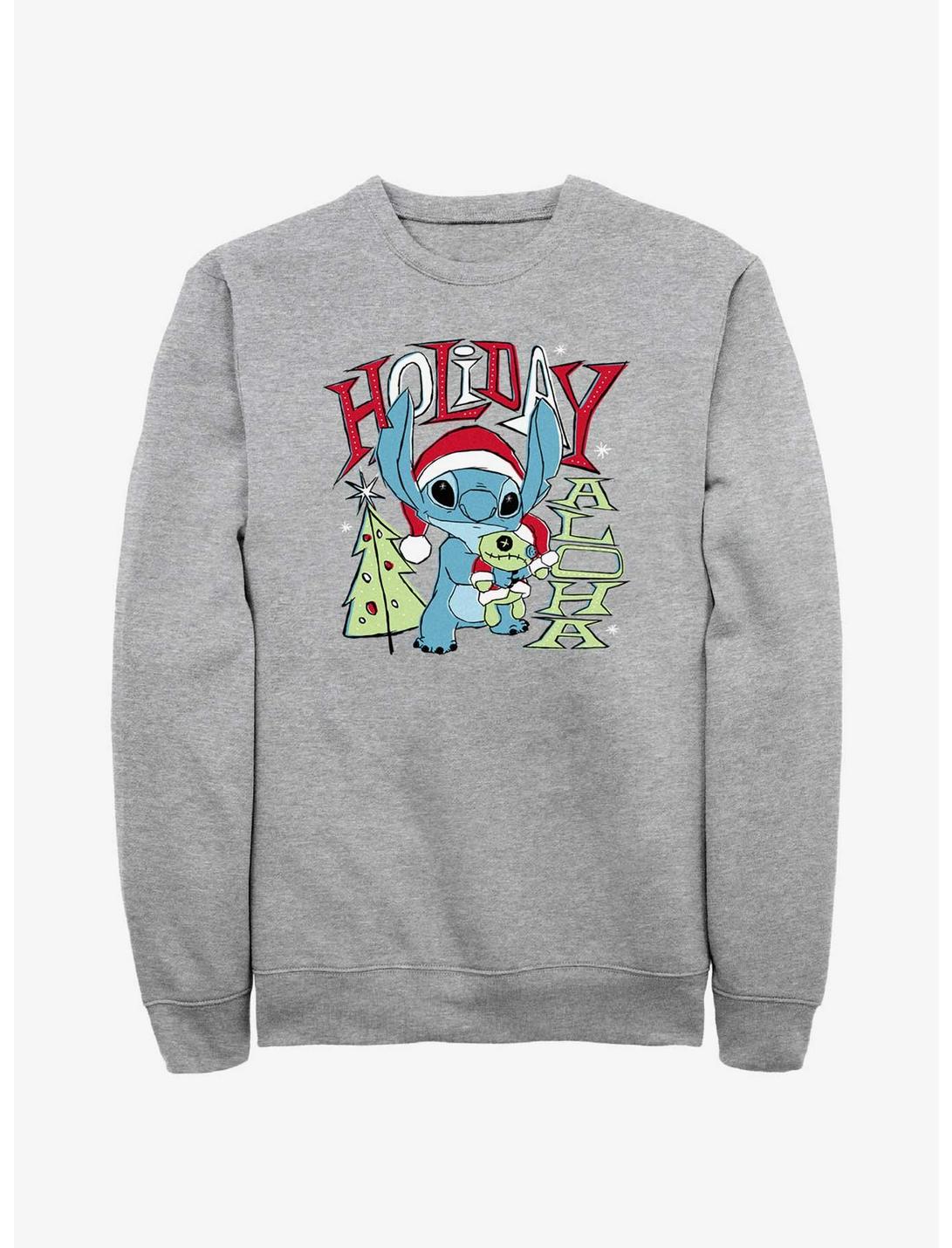 Disney Lilo & Stitch Holiday Aloha Sweatshirt, ATH HTR, hi-res