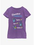Disney Lilo & Stitch Hanukkah List Youth Girls T-Shirt, PURPLE BERRY, hi-res