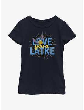 Disney Lilo & Stitch Hanukkah Love You A Latke Youth Girls T-Shirt, , hi-res