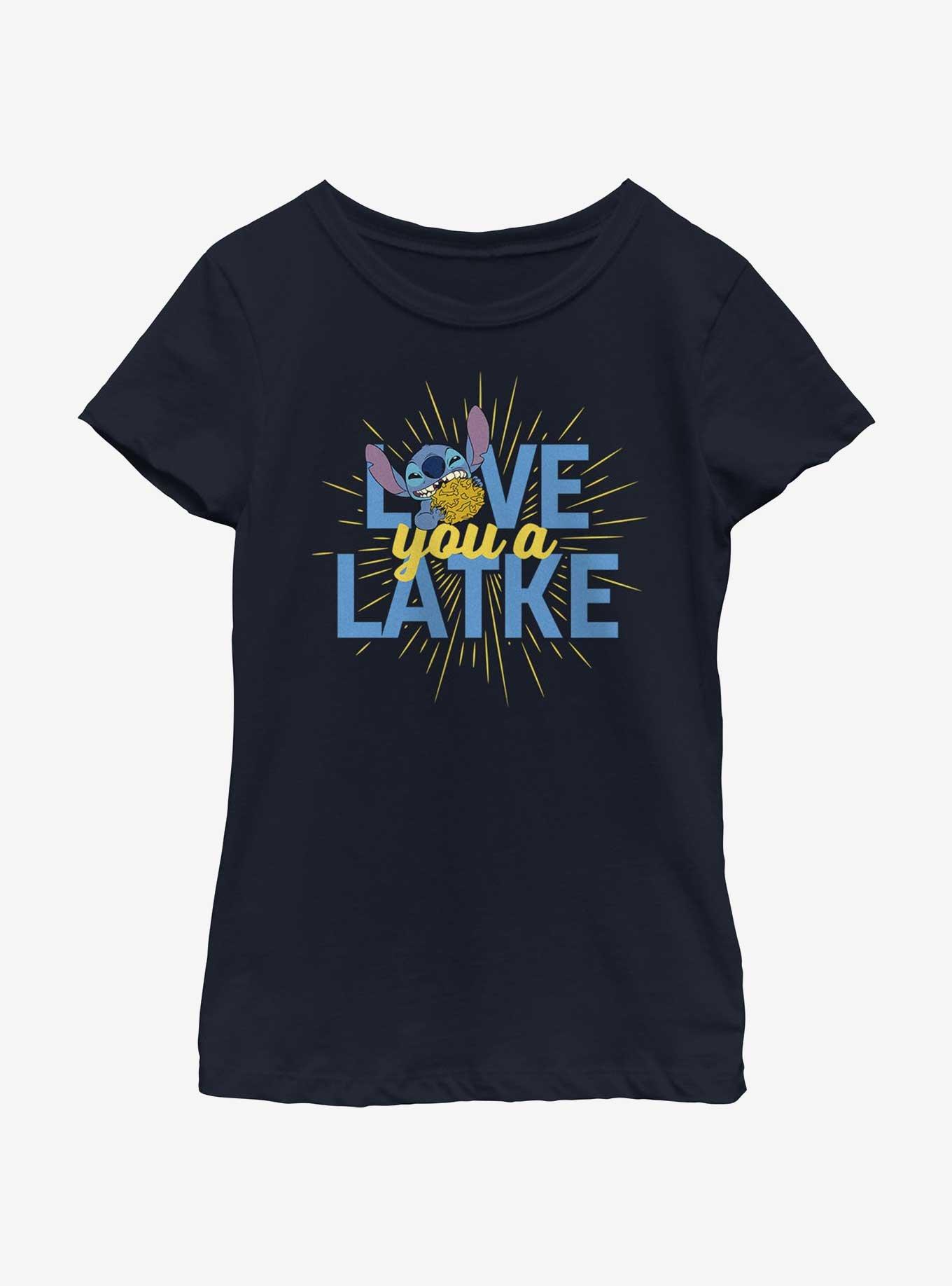 Disney Lilo & Stitch Hanukkah Love You A Latke Youth Girls T-Shirt, , hi-res