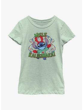 Disney Lilo & Stitch Mele Kalikimaka Merry Christmas in Hawaiian Youth Girls T-Shirt, , hi-res