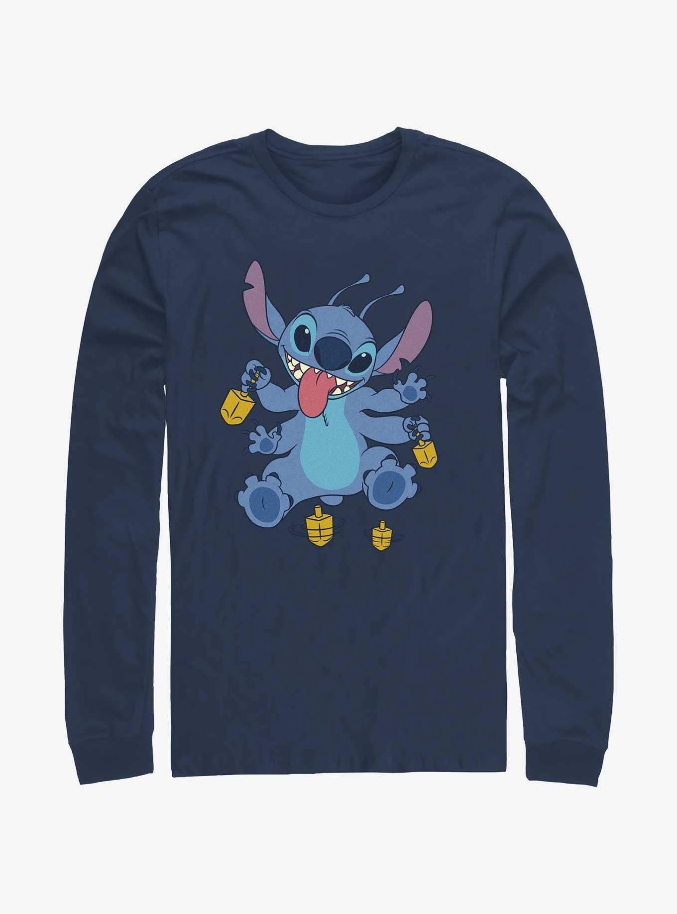 Disney Lilo & Stitch Hanukkah Spinning Dreidels Long-Sleeve T-Shirt, , hi-res