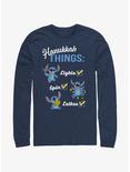 Disney Lilo & Stitch Hanukkah List Long-Sleeve T-Shirt, NAVY, hi-res