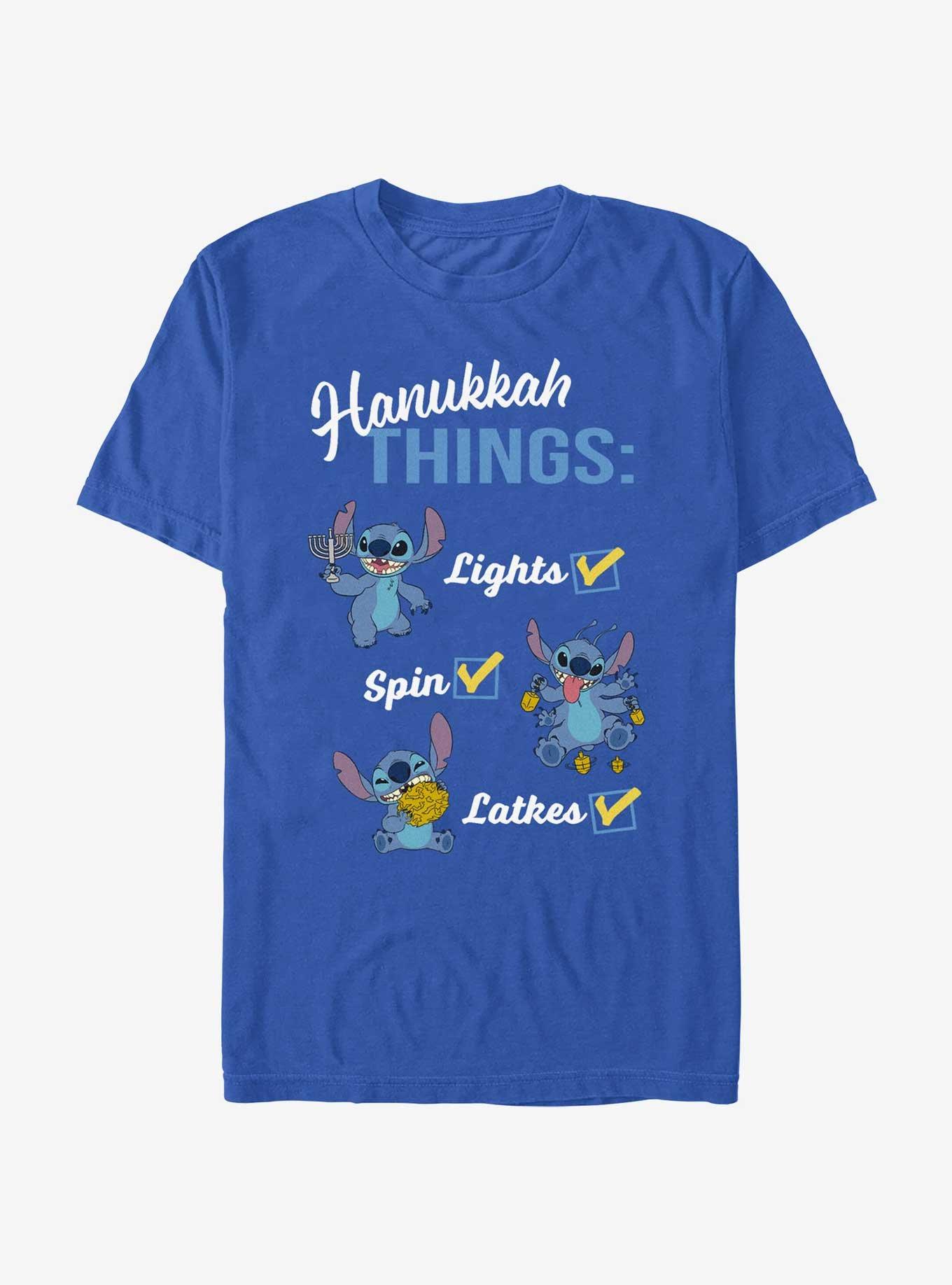 Disney Lilo & Stitch Hanukkah List T-Shirt, ROYAL, hi-res