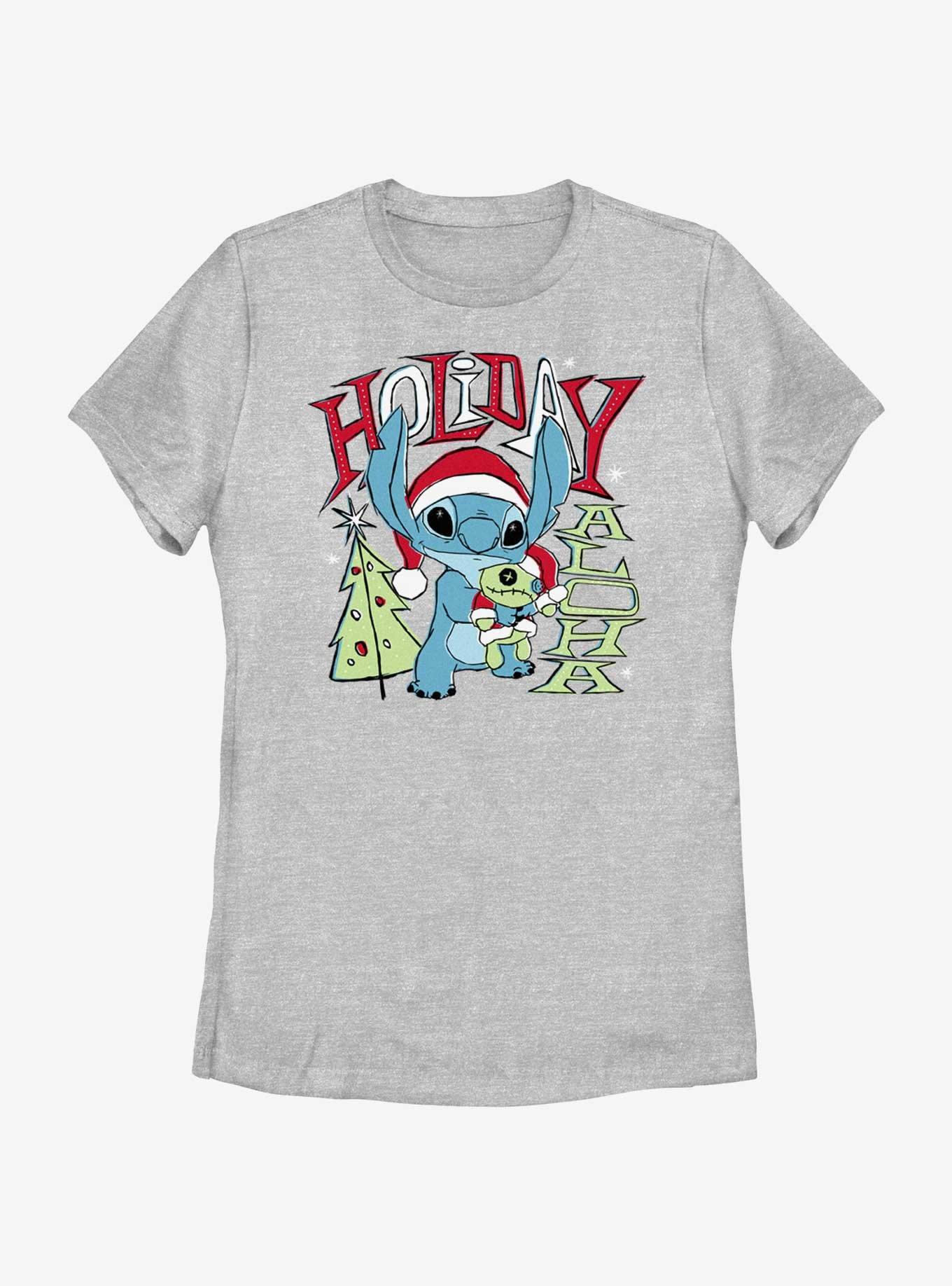 Disney Lilo & Stitch Holiday Aloha Womens T-Shirt, ATH HTR, hi-res