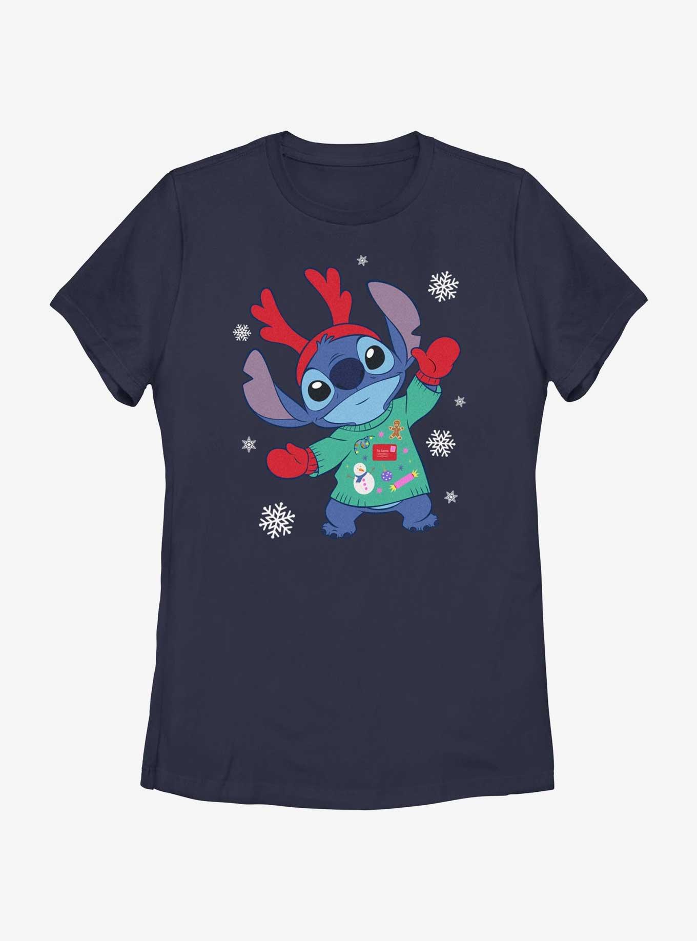 Disney Lilo & Stitch Reindeer Stitch Womens T-Shirt, , hi-res