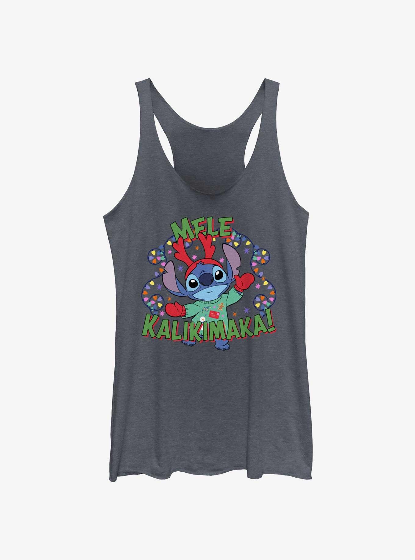 Disney Lilo & Stitch Mele Kalikimaka Merry Christmas in Hawaiian Womens Tank Top, , hi-res