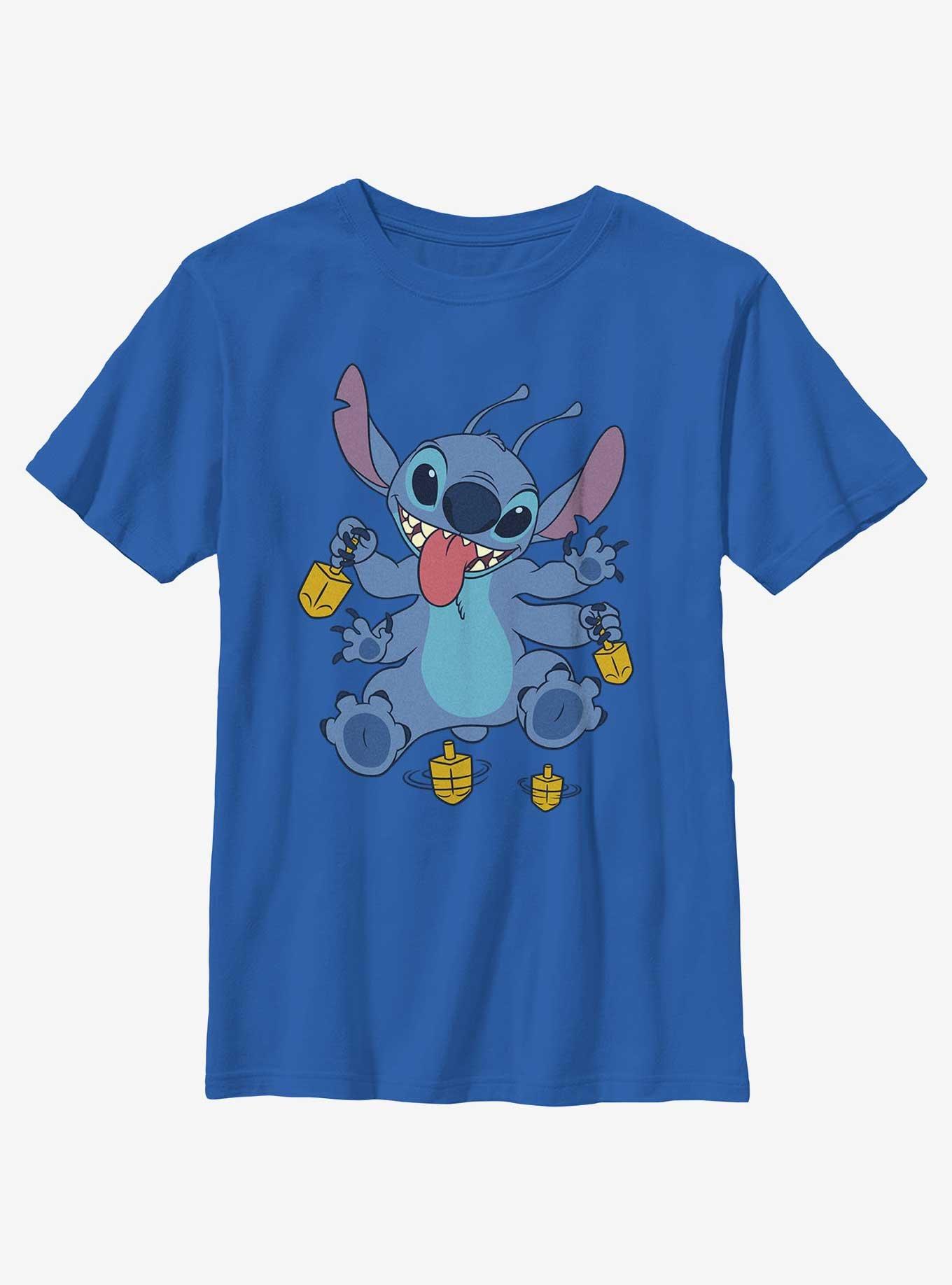 Disney Lilo & Stitch Hanukkah Spinning Dreidels Youth T-Shirt, , hi-res