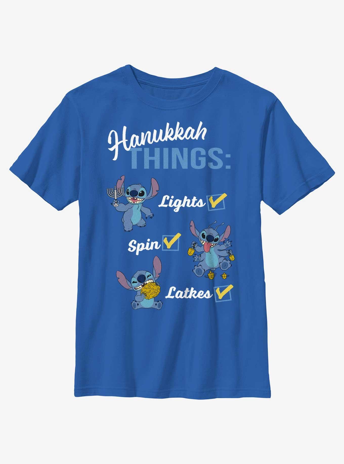 Disney Lilo & Stitch Hanukkah List Youth T-Shirt, , hi-res