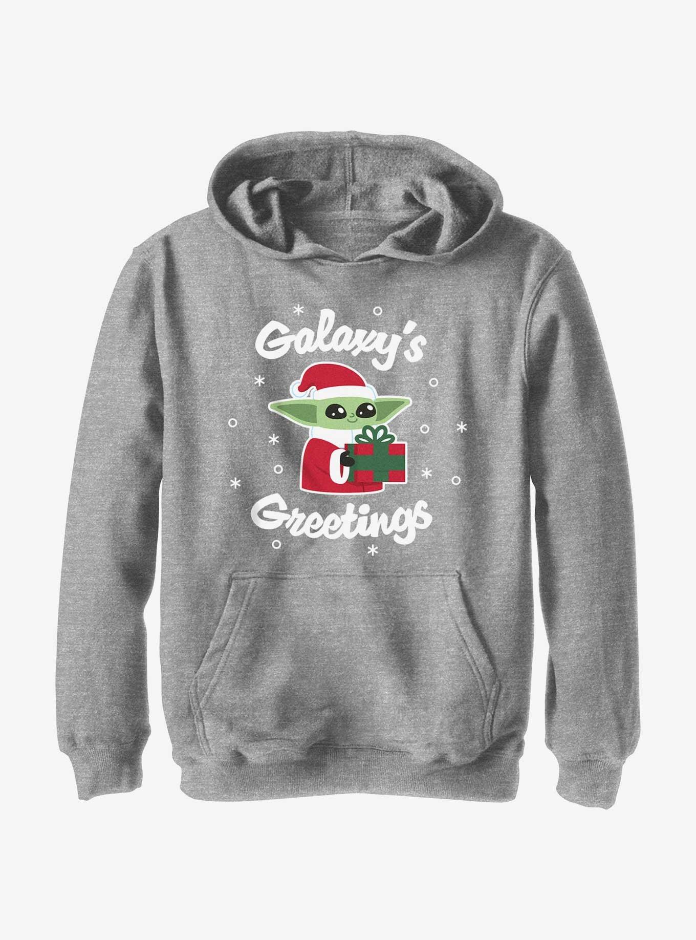 Star Wars The Mandalorian Santa Grogu Galaxy's Greetings Youth Hoodie, , hi-res