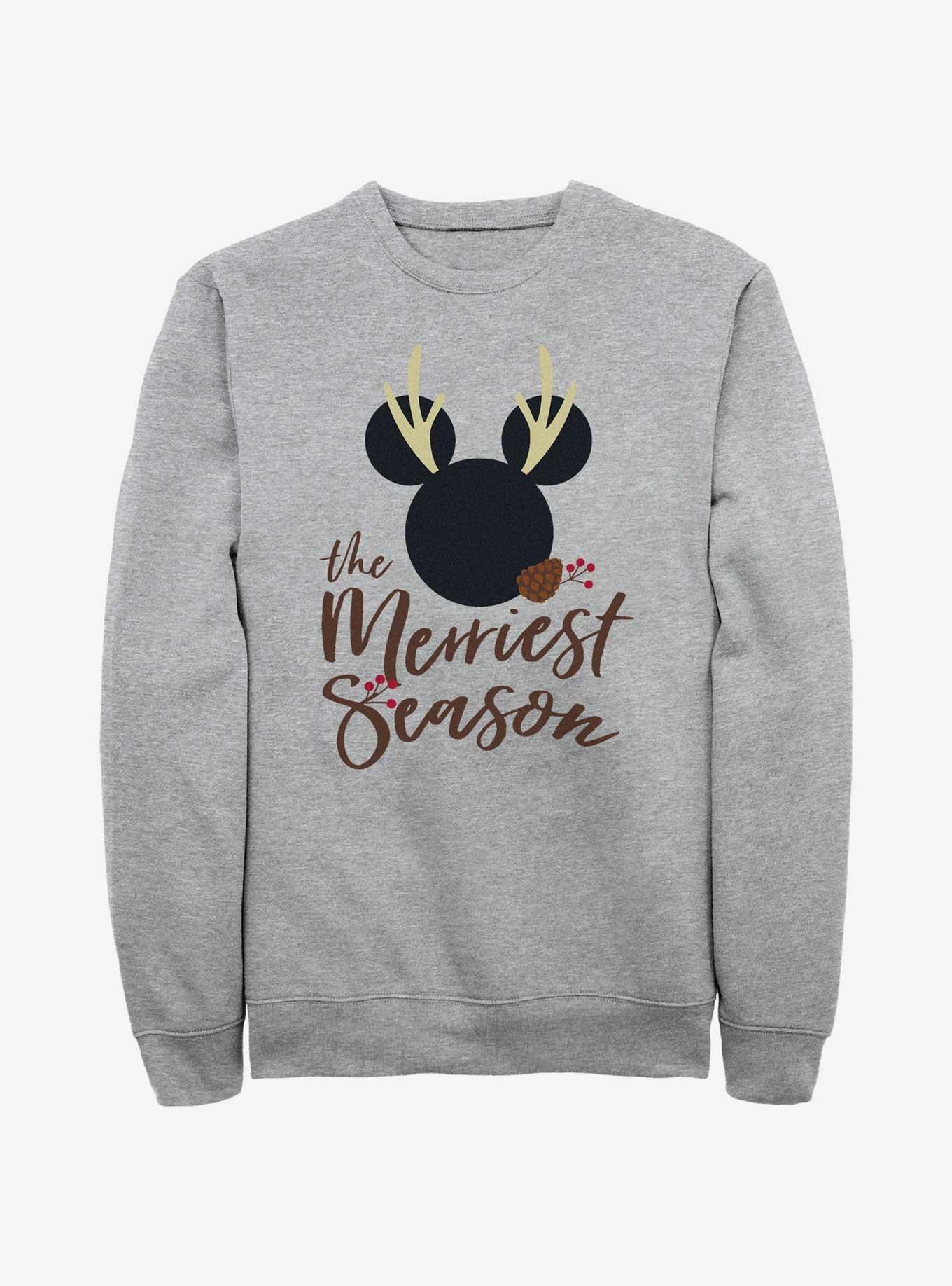 Disney Mickey Mouse Merriest Season Sweatshirt, ATH HTR, hi-res