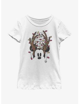 Disney Mickey Mouse Christmas Light Antlers Youth Girls T-Shirt, , hi-res
