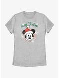 Disney Mickey Mouse Snowflakes Santa Mickey Womens T-Shirt, ATH HTR, hi-res