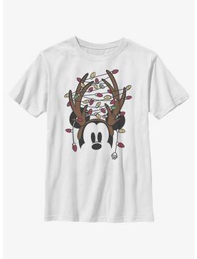 Disney Mickey Mouse Christmas Light Antlers Youth T-Shirt, , hi-res