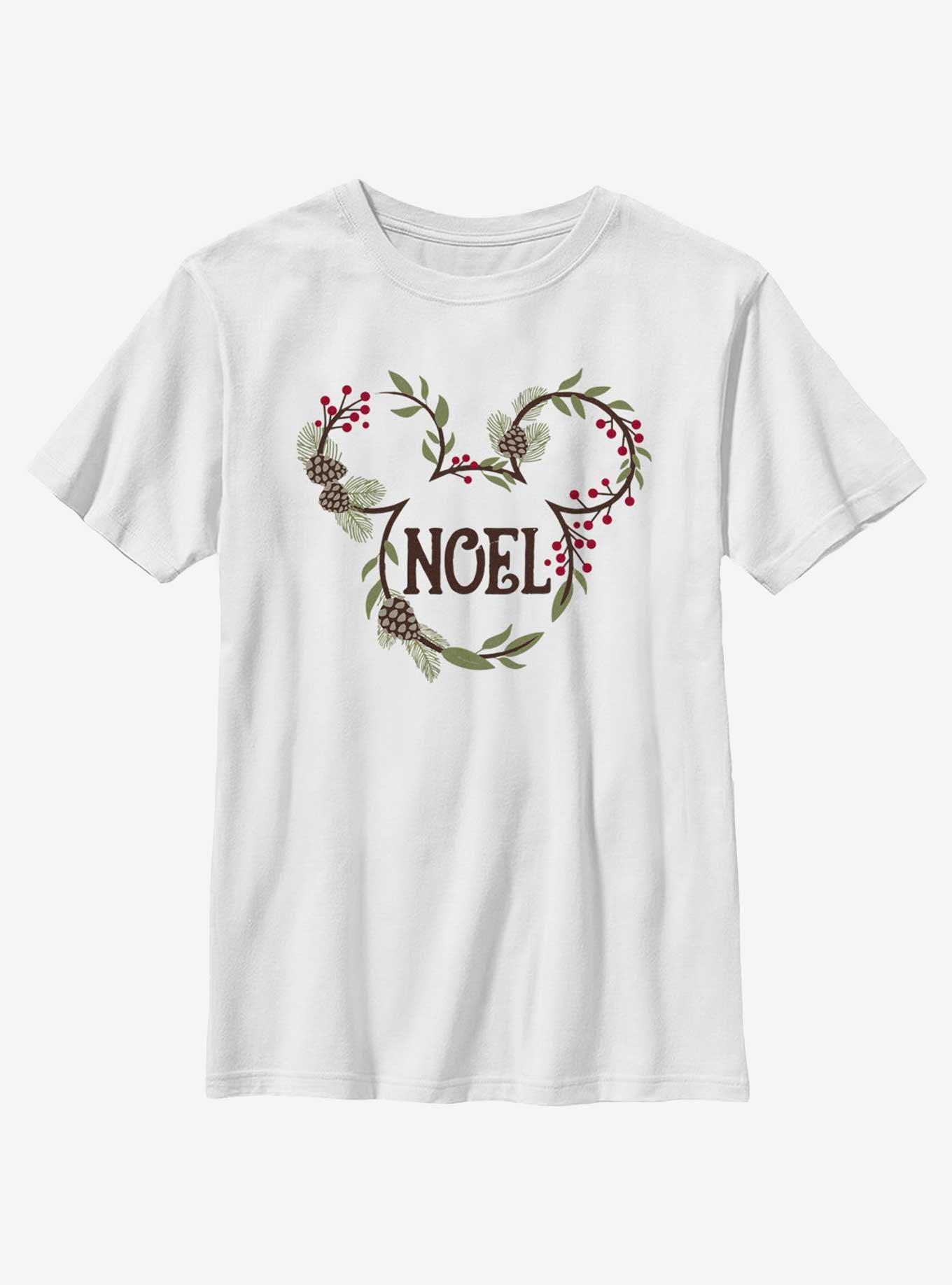 Disney Mickey Mouse Noel Mistletoe Ears Youth T-Shirt, WHITE, hi-res