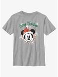 Disney Mickey Mouse Snowflakes Santa Mickey Youth T-Shirt, ATH HTR, hi-res