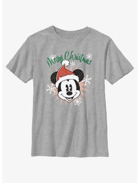 Plus Size Disney Mickey Mouse Snowflakes Santa Mickey Youth T-Shirt, , hi-res