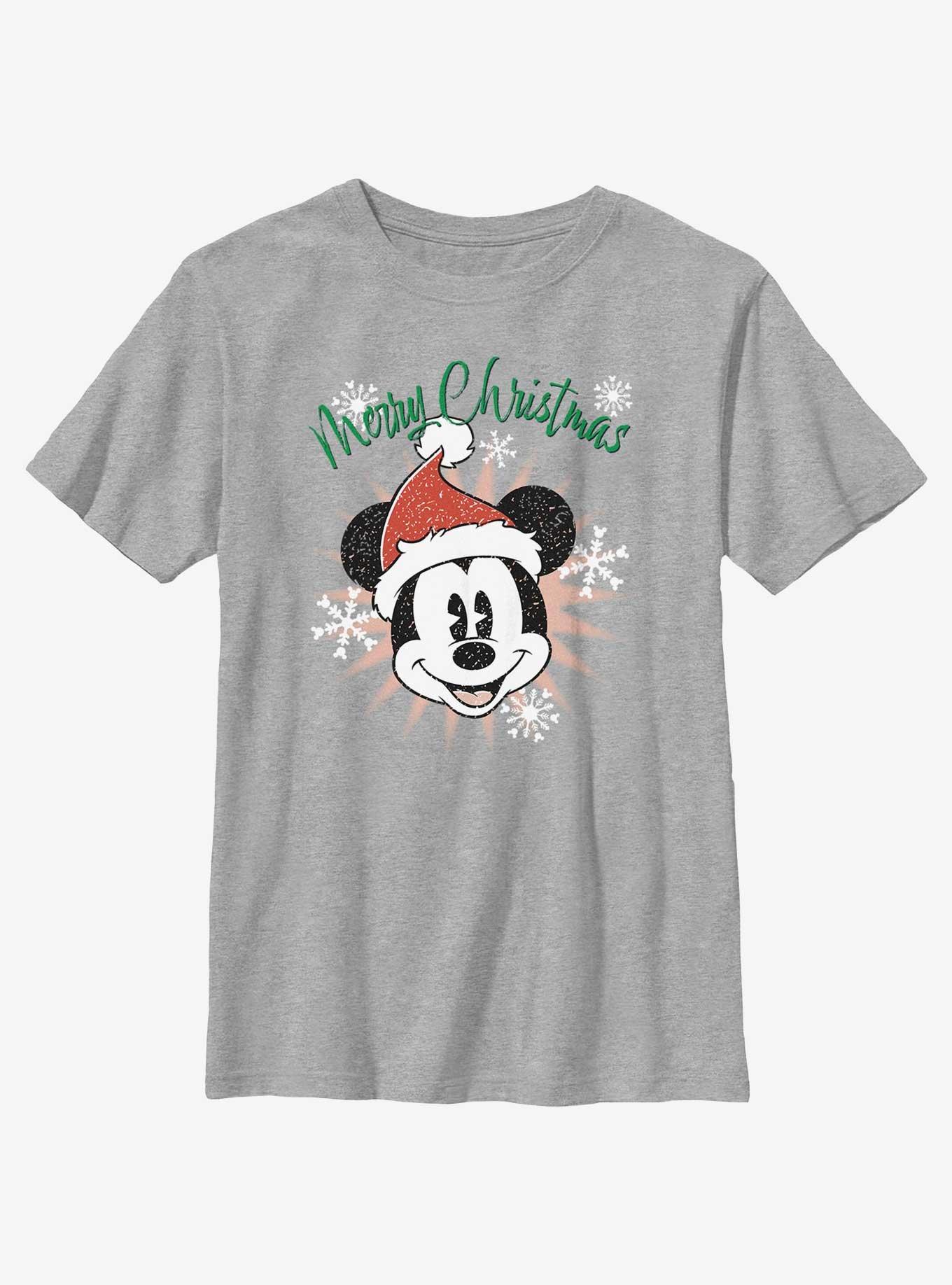 Disney Mickey Mouse Snowflakes Santa Mickey Youth T-Shirt, , hi-res