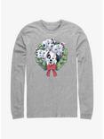 Disney 101 Dalmatians Puppy Christmas Wreath Long-Sleeve T-Shirt, ATH HTR, hi-res
