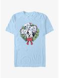 Disney 101 Dalmatians Puppy Christmas Wreath T-Shirt, LT BLUE, hi-res