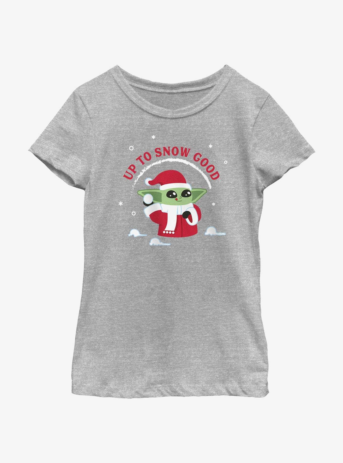 Star Wars The Mandalorian Santa Grogu Up To Snow Good Youth Girls T-Shirt, ATH HTR, hi-res
