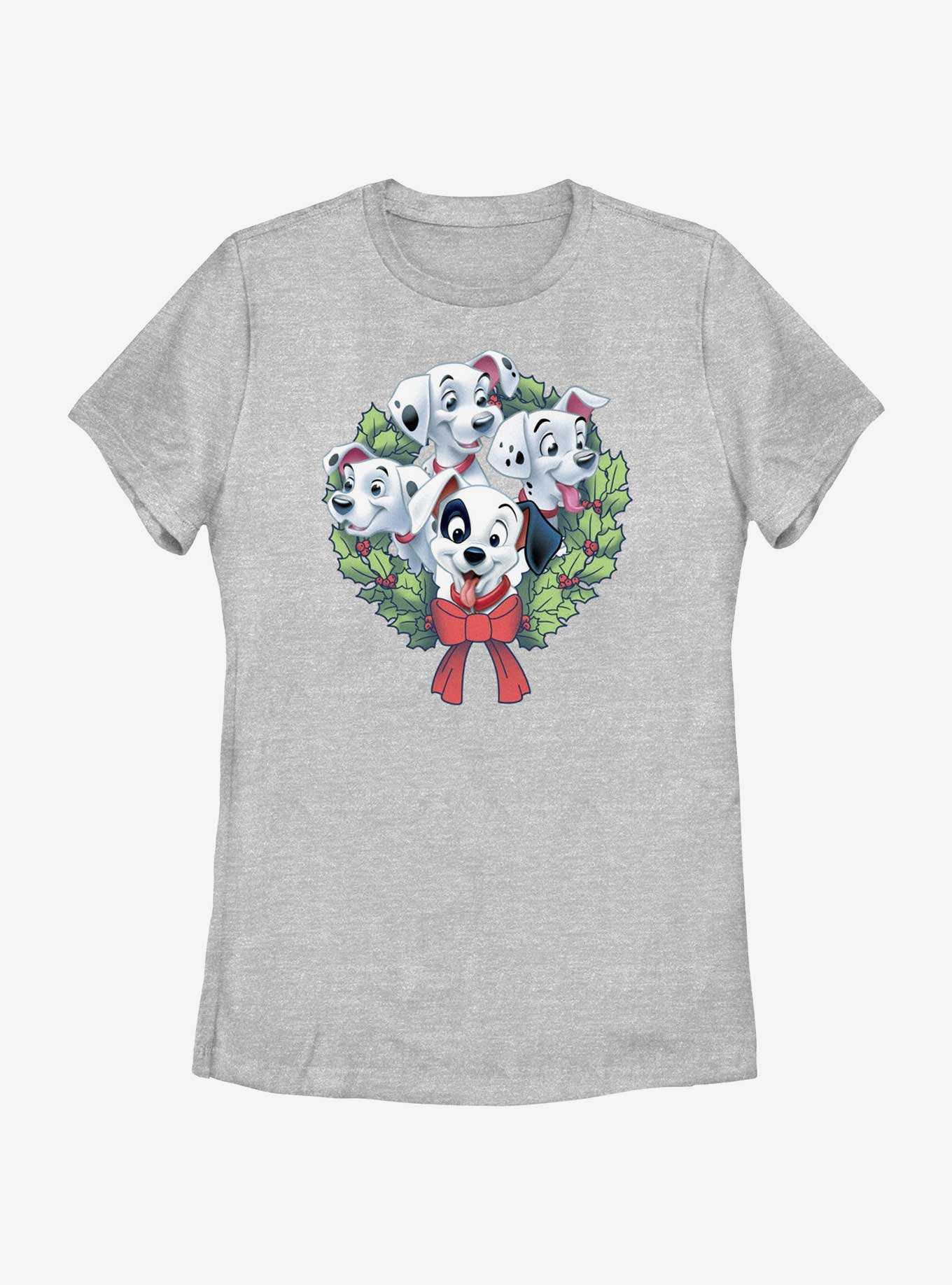 Disney 101 Dalmatians Puppy Christmas Wreath Womens T-Shirt, , hi-res