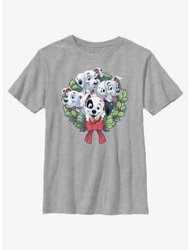 Disney 101 Dalmatians Puppy Christmas Wreath Youth T-Shirt, , hi-res
