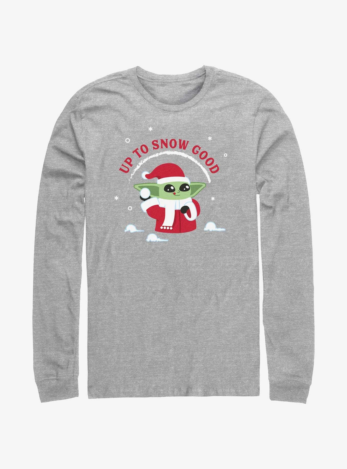 Star Wars The Mandalorian Santa Grogu Up To Snow Good Long-Sleeve T-Shirt, ATH HTR, hi-res