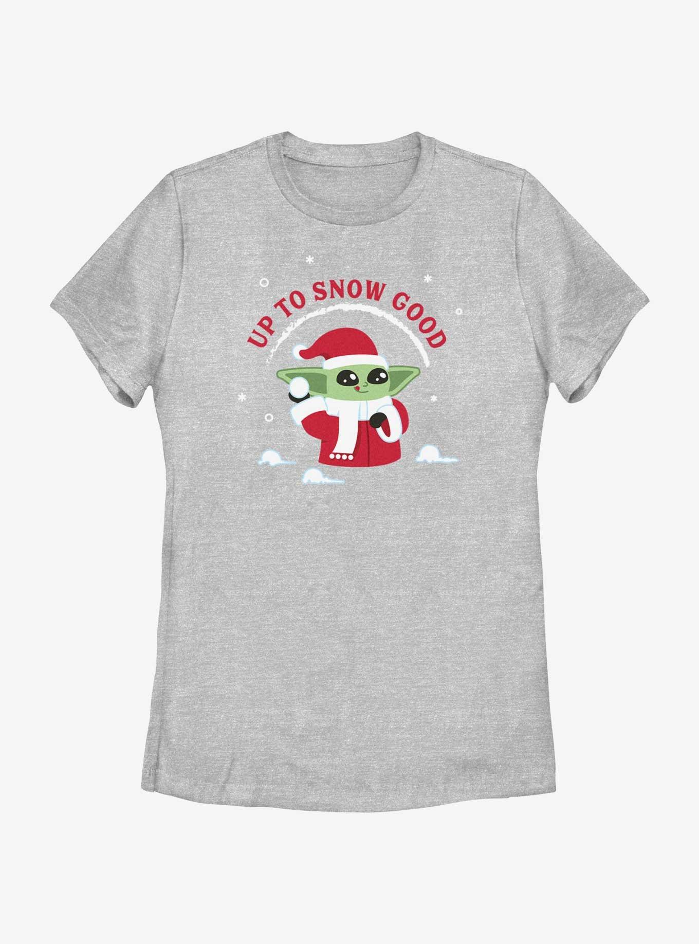 Star Wars The Mandalorian Santa Grogu Up To Snow Good Womens T-Shirt, ATH HTR, hi-res